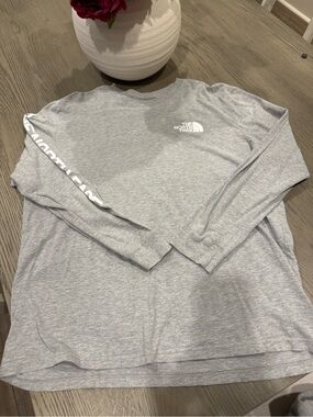 The North Face Light Grey Crew Neck Logo Tee